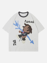 Lockeres T-Shirt mit lustigem Musterdruck